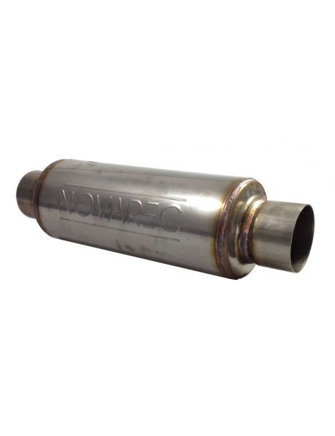 Silenciador de acero inoxidable NOVAREC de 76,1 mm Ã¡ soldable, cuerpo de 127 mm, longitud de 450 mm