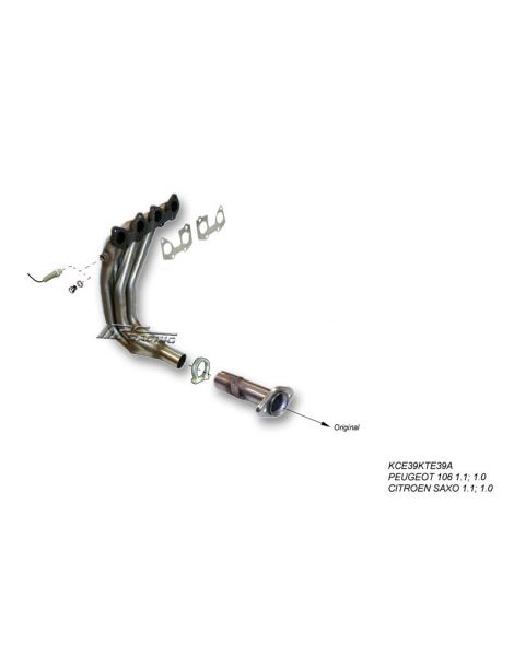 Colector de escape 4 en 1 de acero inoxidable para CITROÃ¨N AX 1.1 TRS/TZS 86-89
