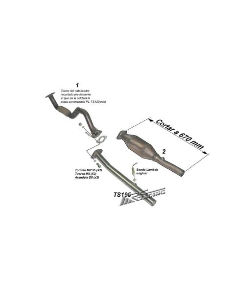 African pipe/decatalytic converter for SEAT LEON 1.6 16V 105hp Engine BCB 01-,