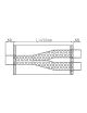 57/73mm - Silencieux inox POWERSPRINT double entrées/simple sortie à souder, corps 220x140mm, longueur 450mm