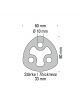 Silent bloc universel renforcé POWERSPRINT triangulaire pour échappement, épaisseur 33mm