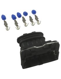 AMP 5-way female connector/socket w/ terminals and sealing rings