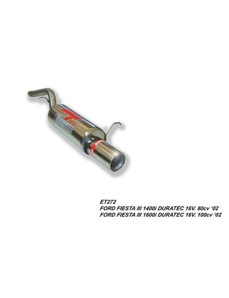 Scarico RC RACING in acciaio inox Gruppo N per FORD FIESTA 1.6 DURATEC 16V 100 CV Motore FYJB 02-