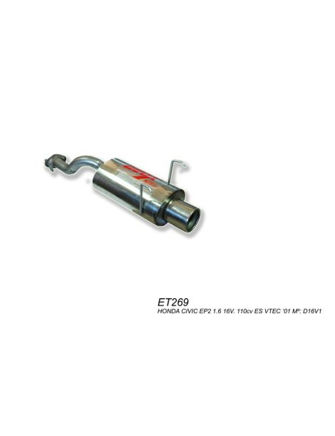 RC RACING roestvrijstalen uitlaat van groep N voor HONDA CIVIC 1.6 16V VTI VTEC 160 pk motor B16A2 91-