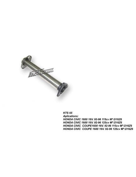 Tubo africano / decatalizzatore RC RACING in acciaio inox per HONDA CIVIC V 1.6 16V ESI 125hp Motore D16Z6 92-96