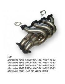 RC RACING 4-into-2 stainless steel exhaust manifold for MERCEDES BENZ 200 E 8V Engine W124 86-93