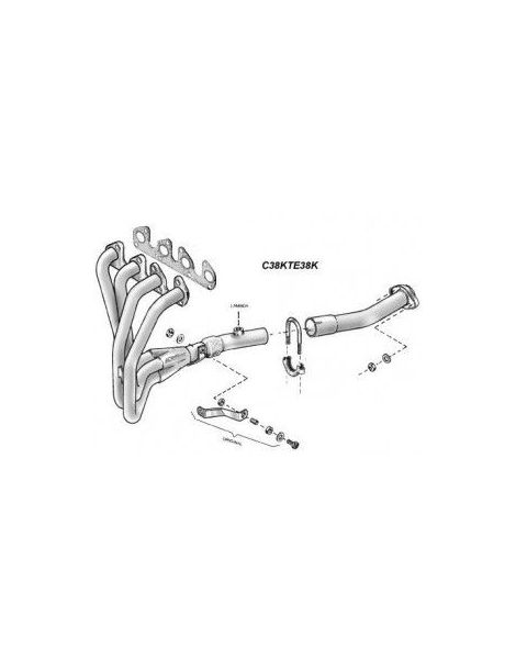 Collettore RC RACING 4 in 1 con tubo di collegamento in acciaio inox per OPEL ASTRA F 2.0 8V GSI 113 CV Motore C2.0NE 91-94