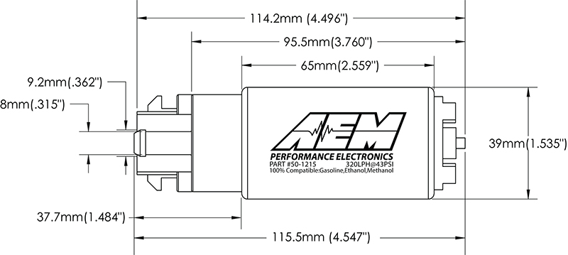 Dessin technique pompe à essence AEM 320L/H