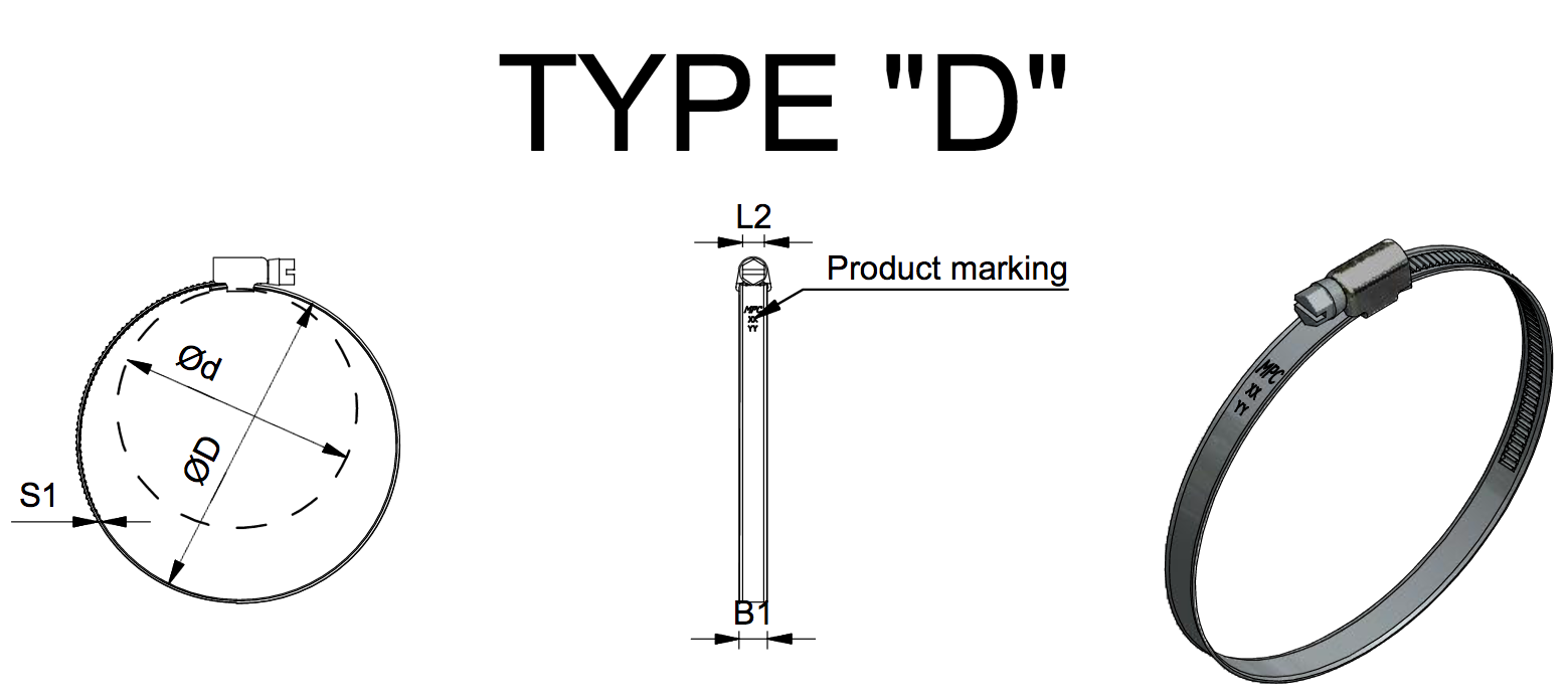 Dessin technique coliier MPC type "D"