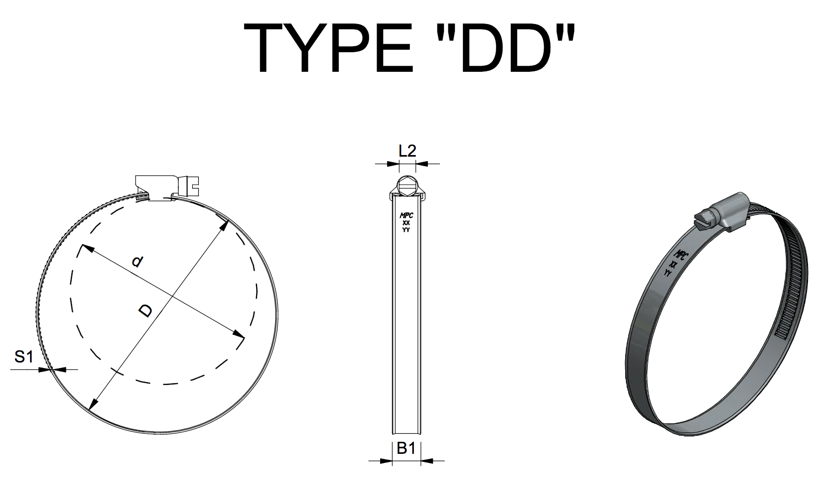 Dessin technique Collier type DD